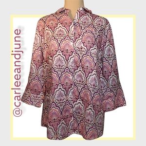 Chico's womens 3/4 sleeve blouse size 1 aka Medium or 8